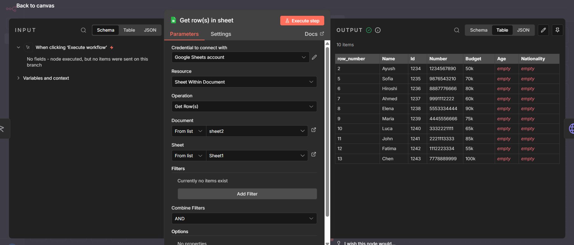 Data Ingestion - Get Rows Node